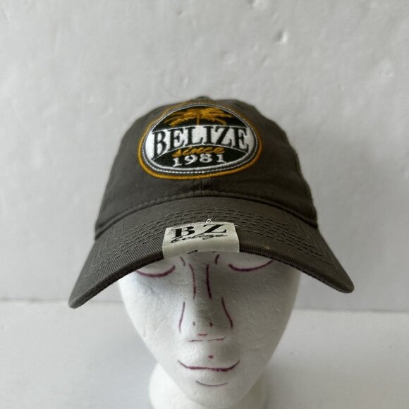 Belize Baseball Cap Hat Army Green Embroidered Logo Palm Tree Snapback Adjustabl - Picture 1 of 6